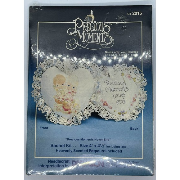 Vtg Paragon Needlecraft Precious Moments Never End Sachet Kit #2015 NEW SEALED - Picture 3 of 4